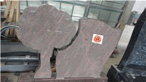 Rosa Dalva Granite Monument with Tree Shape, Dalva Pink Tombstone, Tiger Red Headstone
