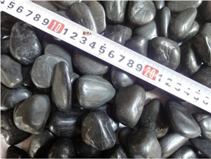 China Black Marble Natural Stone Pebble Stone Walkway