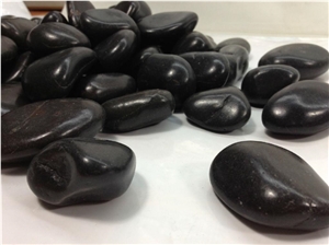 China Black Marble Natural Stone Pebble Stonedriveways, Black Bluestone Pebble & Gravel