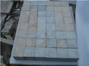China Green Sandstone Cube Stone, Floor Covering