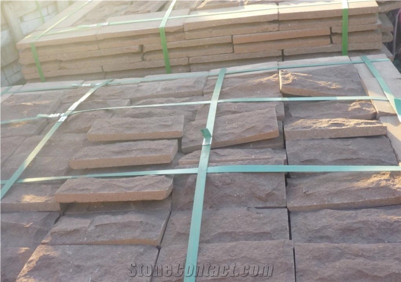 China Green Sandstone Mushroom Stone for Outdoor Walling