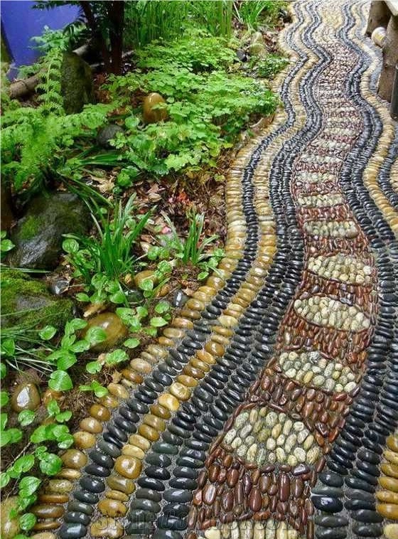 China Multicolor Marble Natural Stone Pebble Stone Pattern