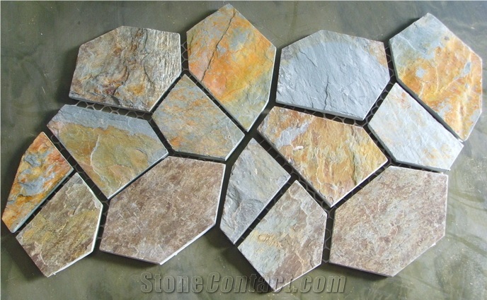 China Multicolor Slate Flagstone Diverway