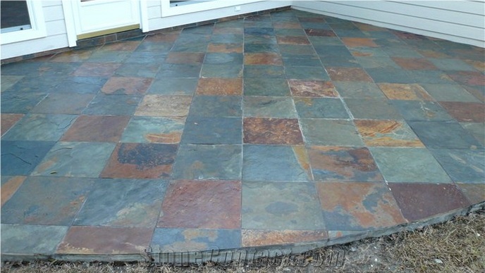 China Multicolor Slate Flagstone Walkway,Irregular Flagstones