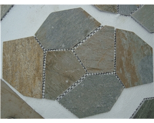China Multicolor Slate Flagstone Walkway