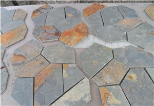 China Multicolor Slate Flagstone Walkway