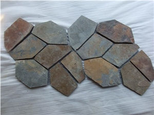 China Multicolor Slate Flagstone Wall Covering Slabs & Tiles