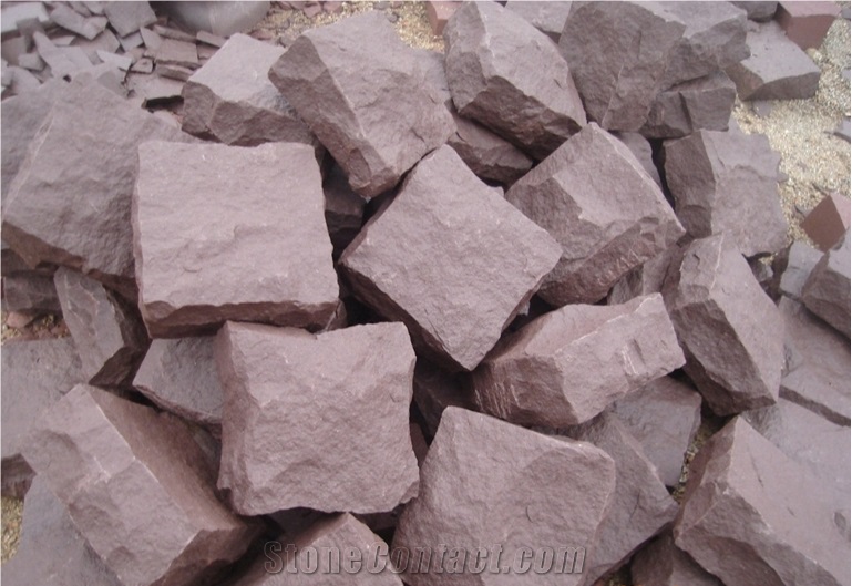 China Purple Sandstone,Chinese Stone,Cheap Sandstone Cube Stone