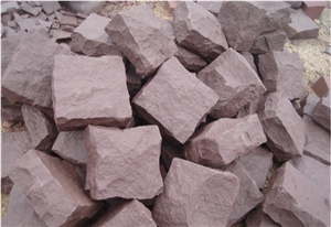 China Purple Sandstone,Chinese Stone,Cheap Sandstone Cube Stone
