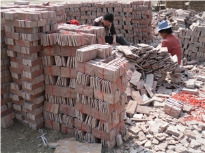 China Red Sandstone Mushroom Stone