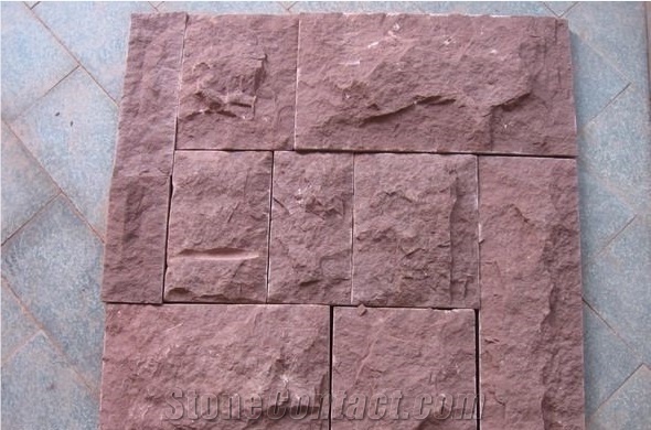 China Red Sandstone Mushroom Stone Pattern