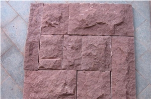 China Red Sandstone Mushroom Stone Pattern