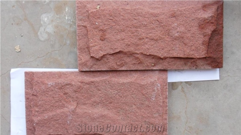 China Red Sandstone Mushroom Stone Wall Covering