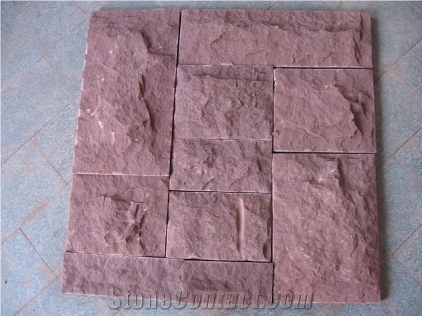 China Red Sandstone Mushroomed Stone for Pavements
