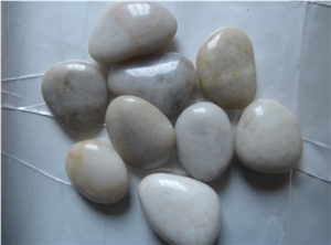 China White Marble Pebble Stone Driveways