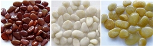 China White + Red + Yellow Marble Natural Stone Pebble Stone Driveways