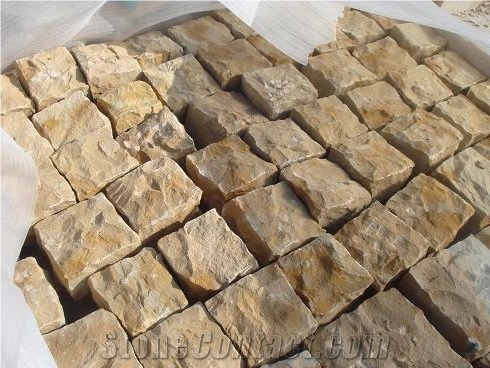 China Yellow Sandstone Cube Stone,Blind Stone Pavers