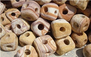 China Yellow Sandstone Cube Stone, Garden Stepping Pavements