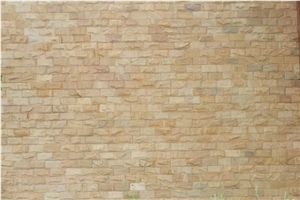 China Yellow Sandstone Mushroom Stone for Indoor Walling