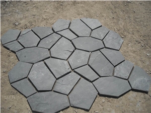 China Yellow Slate Flagstone Driveway, Yellow Slate Tiles & Slabs