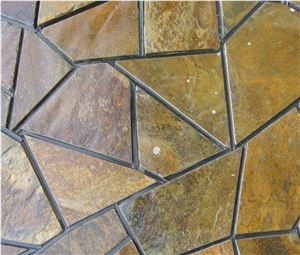 China Yellow Slate Flagstone Walling