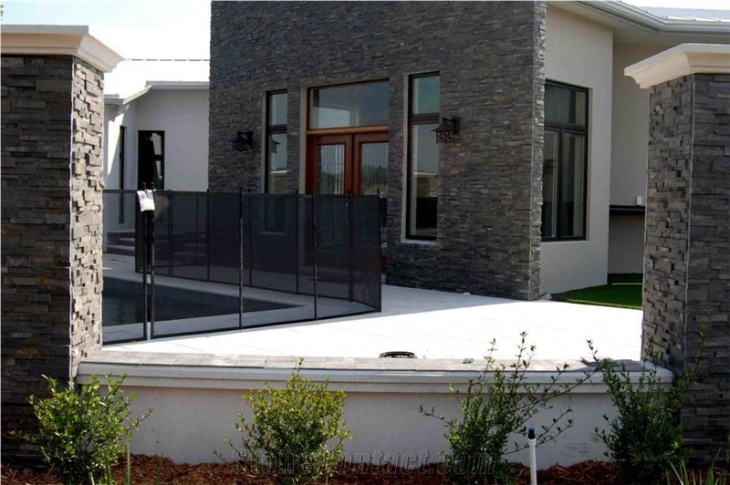 China Yellow Slate Flagstone Walling