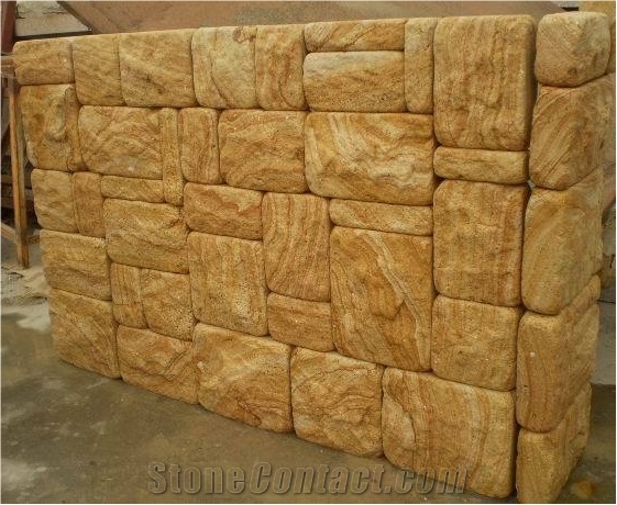Yellow Sandstone,Paving Stone,Cube Stone & Pavers