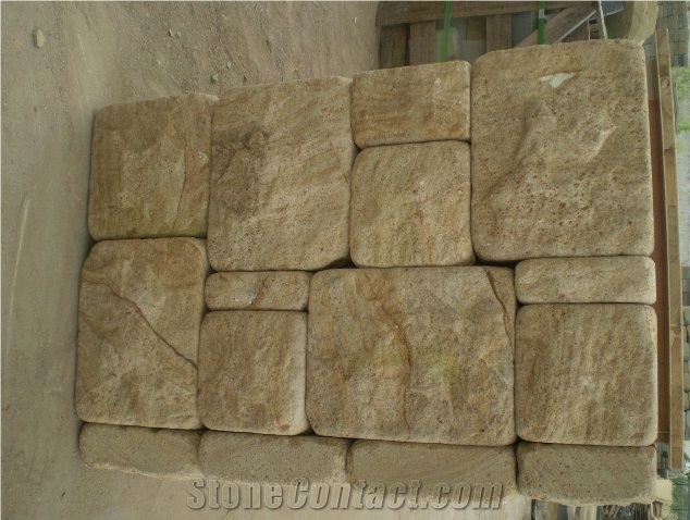 Yellow Sandstone,Sandstone Cube Stone & Pavers
