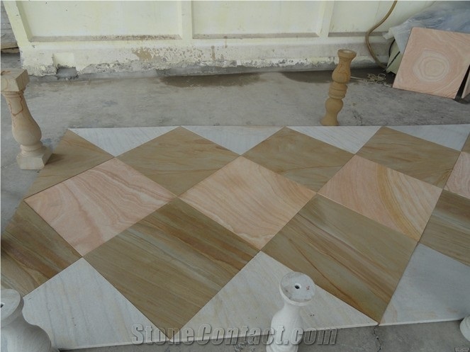 Yellow Wooden Sandstone,Sandstone Mosaic,Sandstone Embossments