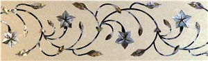 Border Inlay Work with Mother Of Pearl and Semi Precious Stones