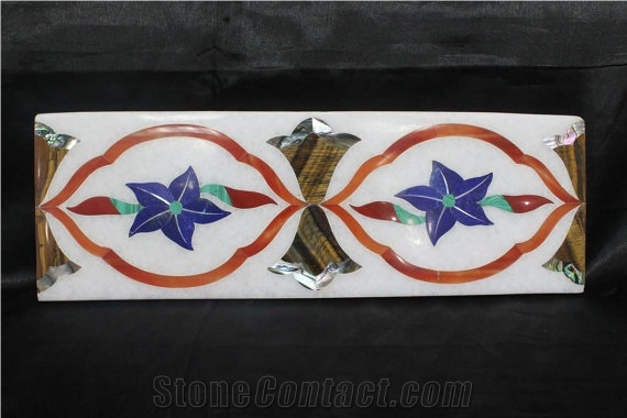 Border Inlay Work with Mother Of Pearl and Semi Precious Stones