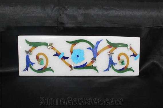 Border Inlay Work with Mother Of Pearl and Semi Precious Stones
