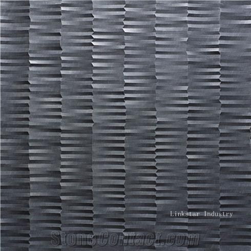 China Black Quartzite 3d Cnc Deocrative Feature Design Panels for Walls