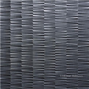 China Black Quartzite 3d Cnc Deocrative Feature Design Panels for Walls