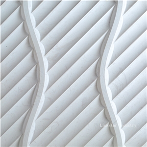 China White Quartzite 3d Deocor Stone Inside Wall Paneling