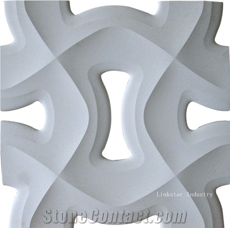 China White Quartzite 3d Screen Wall Tiles & Panels, White Quartzite Building & Walling