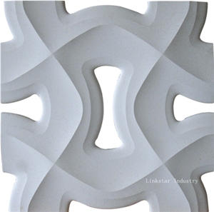 China White Quartzite 3d Screen Wall Tiles & Panels, White Quartzite Building & Walling