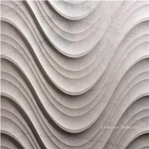 Natural China White Marble 3d Decor Wavy Design Wall Panels Natural China White Marble 3d Decor Wavy Design Wall Panels