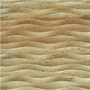 Natural Travertine 3d Indoor Wall Paneling Designs, Beige Travertine Signs