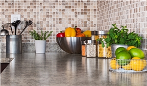 Travertine Tumbled Mosaic Backsplash