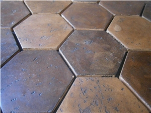 Terracotta and Saltillo Corona Rivera Hexegon and San Felipe Stained