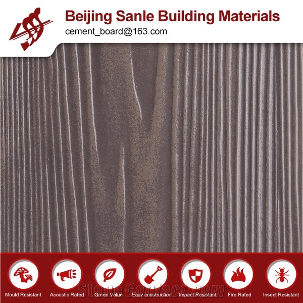 Multi-Color Waterproof Wood Grain Imitation Fiber Cement Siding Panels