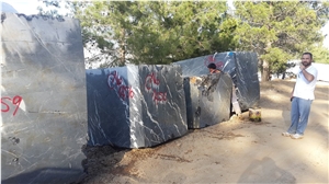 Turcomer Black Marble Blocks, Black and White Sardegna Marble Blocks