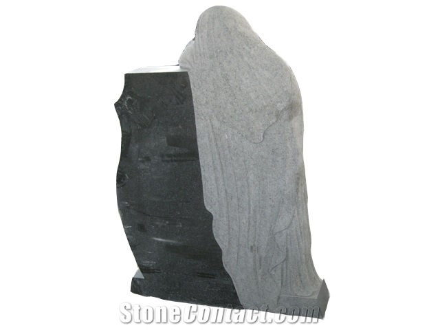 Ever Green Granite Memorials Monumets with Statue Maria, Tombstone with Sculptures