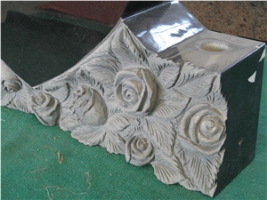 Shanxi Black Granite Western Style Monuments Absolute Black Tombstones Headstone Heart Angel Gravestone