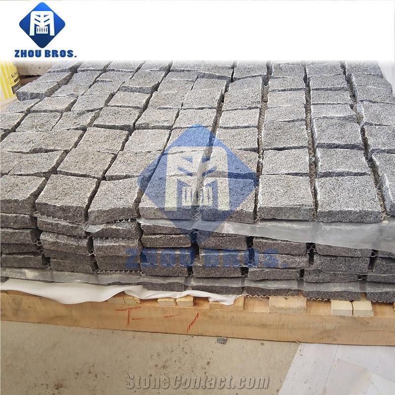 Naturel Granite Stone G654/G3504 Sesame Grey Cube Stone for Paving Road