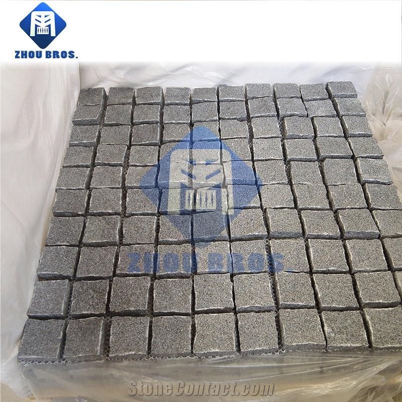 Naturel Granite Stone G654/G3504 Sesame Grey Cube Stone for Paving Road