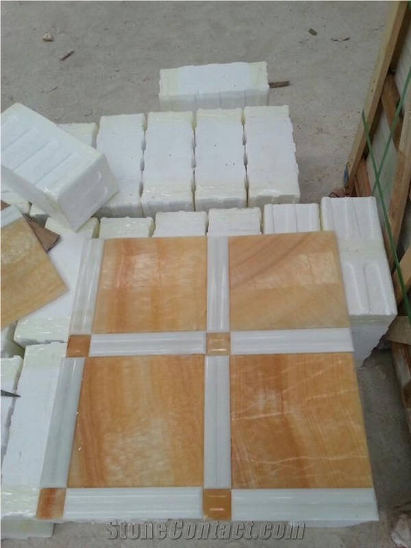 China Yellow Onyx Mosaic Tiles and Pattern
