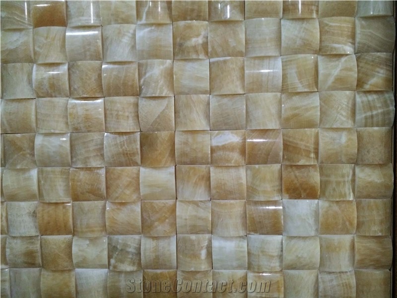 China Yellow Onyx Mosaic Tiles and Pattern