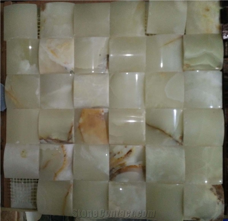 China Yellow Onyx Mosaic Tiles and Pattern